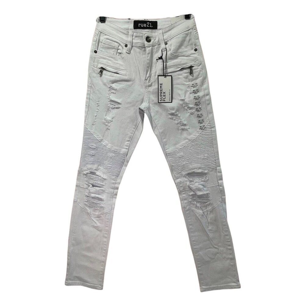 Rue 21 - Men's Supreme Flex Skinny Jeans Distressed - White - 28 x 30